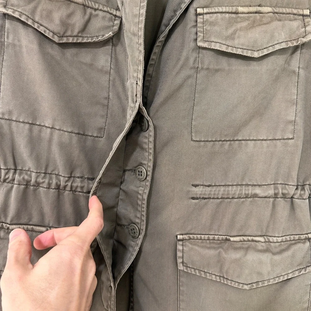 Sanctuary Utility Cargo Vest Womens Small Olive Green Drawstring Waist‎ Military